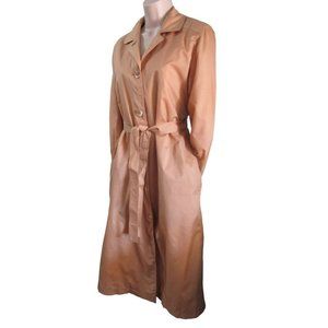 Misty Harbor Qiana Nylon Golden Champagne Vintage Ladies Trench Coat Sz. 4 EUC